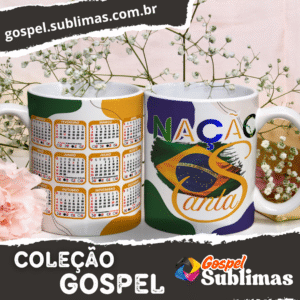 Pack 05 – Caneca Gospel - 12 Artes Exclusivas + Mockups Profissionais (Versão Calendário 2026)