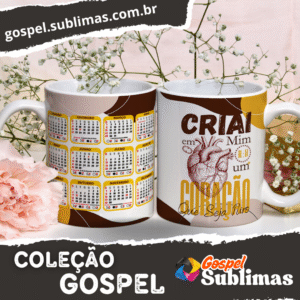 Pack 04 – Caneca Gospel - 12 Artes Exclusivas + Mockups Profissionais (Versão Calendário 2026)