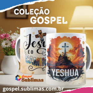 Pack 03 – Caneca Gospel - 18 Artes Exclusivas + Mockups Profissionais