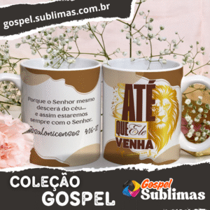 Pack 07 – Caneca Gospel - 12 Artes Exclusivas Versículos + Mockups Profissionais -